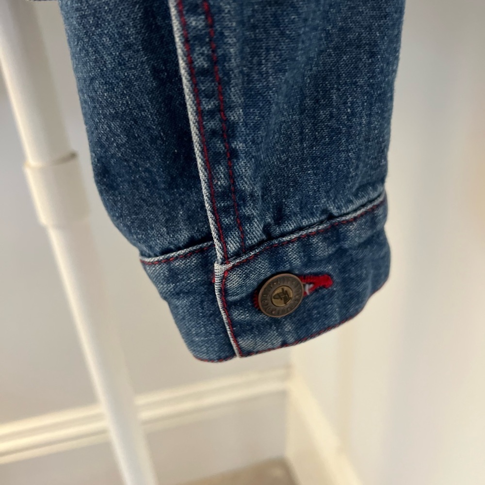 Democracy Buttondown Denim Jacket Sz. L - Picture 11 of 11